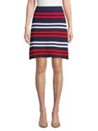 Saks Fifth Avenue Striped Cotton Blend A-line Skirt