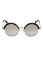 Web Eyewear 51mm Black & Mirrored Lens Round Sunglasses