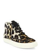 Giuseppe Zanotti Leopard-print Calf Hair High-top Sneakers