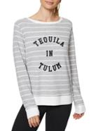 Betsey Johnson Printed Striped Pullover