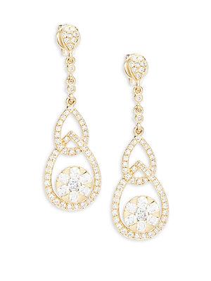 Effy Diamond & 14k Gold Double Drop Earrings