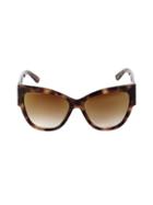 Karl Lagerfeld Paris 57mm Tortoiseshell Butterfly Sunglasses