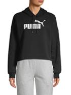 Puma Cropped Logo Cotton Blend Hoodie