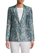Alice + Olivia Macey Embroidered Floral Blazer