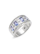 Effy Diamond & 14k White Gold Banded Ring