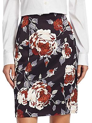 Theory Floral-print Pencil Skirt