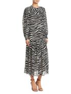 Isabel Marant Etoile Jina Long-sleeve Zebra Midi Dress