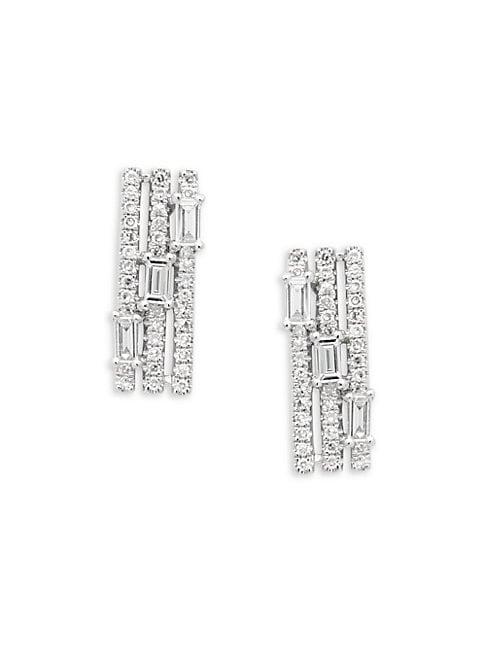 Kc Designs 14k White Gold & Diamond Mosaic Earrings