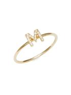 Nephora 14k Yellow Gold & Diamond M-initial Ring