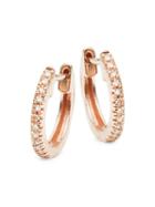 Saks Fifth Avenue 14k Rose Gold & Diamond Hoop Earrings