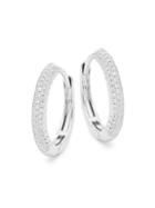 Saks Fifth Avenue Diamond 14k White Gold Huggie Hoop Earrings