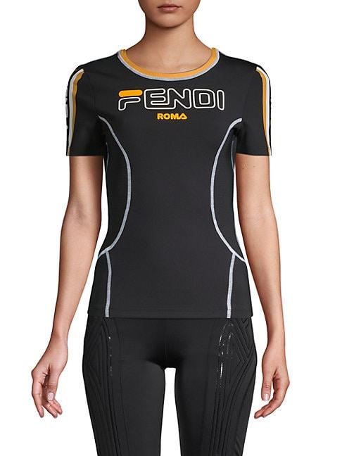 Fendi Logo Short-sleeve Mesh Tee