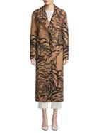 Valentino Tiger-print Wool Blend Coat