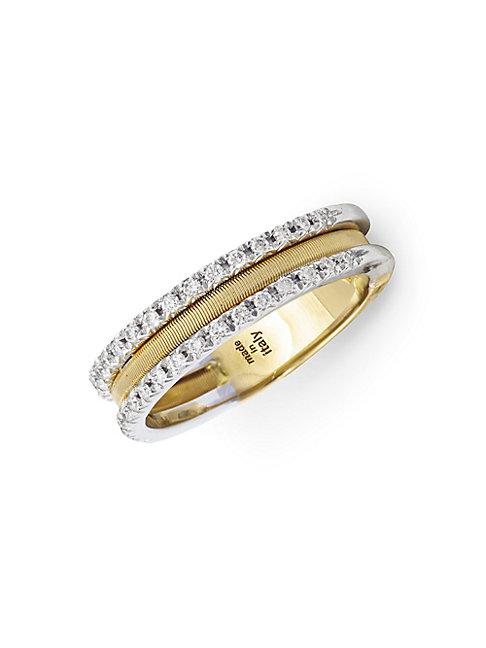 Marco Bicego Goa 18k Two-tone Gold & Diamond Three Row Ring
