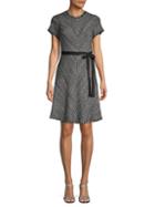 Rebecca Taylor Tied Tweed Fit-&-flare Dress