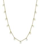 Effy 14k Yellow Gold & 4mm White Round Pearl Station Necklace