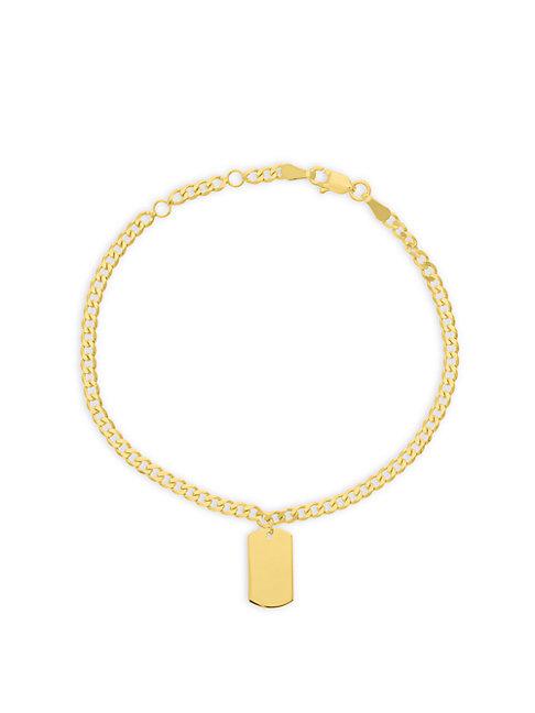 Saks Fifth Avenue 14k Yellow Gold Dog Tag Chain Bracelet