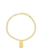 Saks Fifth Avenue 14k Yellow Gold Dog Tag Chain Bracelet