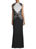 Tadashi Shoji Lace Insert Floor-length Gown