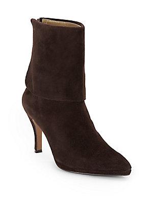 Adrienne Vittadini Jael Suede Cuffed Ankle Boots