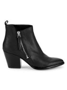 Dolce Vita Rila Pebbled Leather Stack-heel Booties