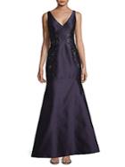 Adrianna Papell Faille Trumpet Gown