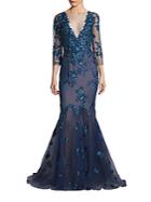 Marchesa Floral Lace Mermaid Gown