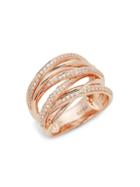 Effy 14k Rose Gold & Diamond Multi-band Ring