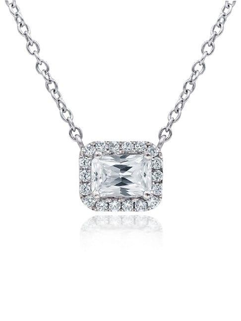 Diana M Jewels 14k White Gold & Diamond Halo Necklace