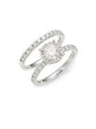 Diana M Jewels Set Of Two 14k White Gold & Diamond Bridal Rings