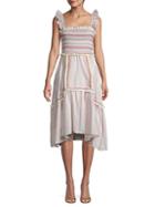 Allison New York Smocked & Striped Cotton Dress