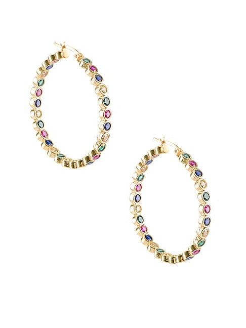 Gabi Rielle Multi-colored Crystal Hoop Earrings