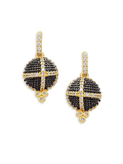 Freida Rothman Textured Ornaments Dome Drop Earrings