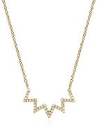 Ef Collection Electric Zig Zag Diamond Necklace