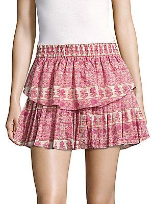 Loveshackfancy Cotton Layered Mini Skirt