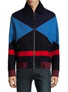 Valentino Colorblock Wool Bomber Jacket
