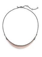Alexis Bittar Lucite & Swarovski Crystal Crescent Collar Necklace