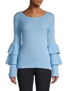 Qi Cashmere Tiered-sleeve Cashmere Sweater