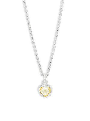 Judith Ripka Canary Crystal Heart Pendant Necklace