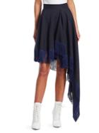 Calvin Klein Asymmetric Wool Fringe Skirt