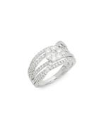 Effy Diamond And 14k White Gold Crossover Ring