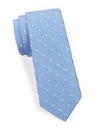 Saks Fifth Avenue Made In Italy Dot-print Chambray Tie