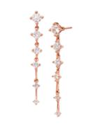 Gabi Rielle 22k Rose Goldplated & White Crystal Drop Earrings