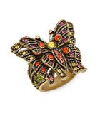 Heidi Daus Madame Butterfly Swarovski Crystal Multicolored Rhinestone Ring