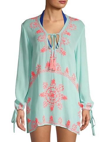 Rise & Bloom Embroidered Cover-up Top