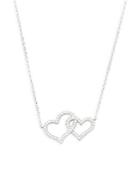 Adriana Orsini Cubic Zirconia And Sterling Silver Interlocking Hearts Pendant Necklace