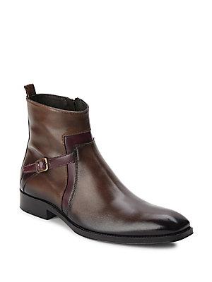 Jo Ghost Buckle-accented Leather Boots