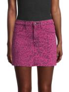 Hudson Leopard-print Denim Mini Skirt
