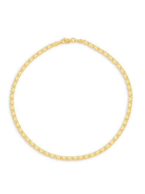 Saks Fifth Avenue 14k Yellow Gold Mirror Heart Anklet