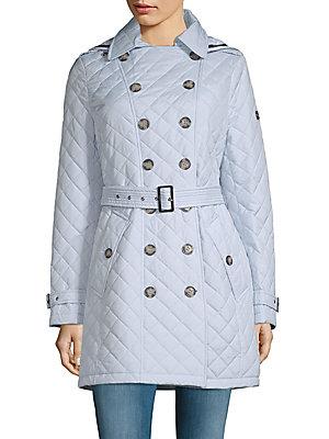 Calvin Klein Quilted Belted Trench Coat